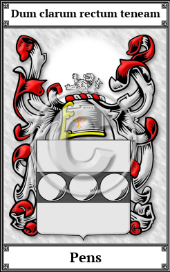 Pens Family Crest Download (JPG)  Book Plated - 150 DPI