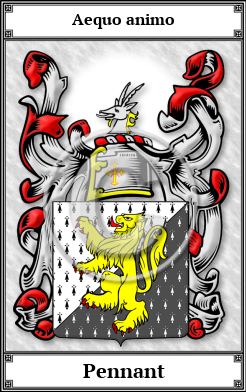 Pennant Family Crest Download (JPG)  Book Plated - 150 DPI