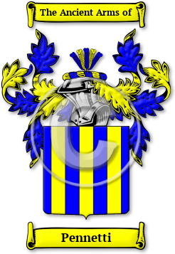 Pennetti Family Crest Download (jpg) Legacy Series - 150 DPI