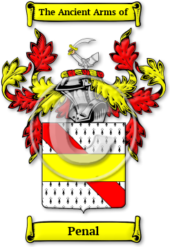 Penal Family Crest Download (jpg) Legacy Series - 150 DPI