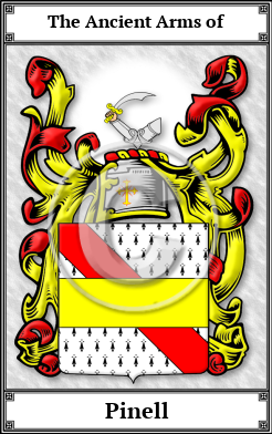 Pinell Family Crest Download (JPG)  Book Plated - 150 DPI