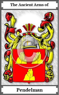 Pendelman Family Crest Download (JPG) Book Plated - 600 DPI