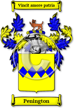 Penington Family Crest Download (jpg) Legacy Series - 150 DPI