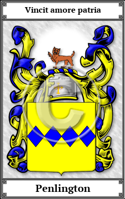 Penlington Family Crest Download (JPG)  Book Plated - 150 DPI