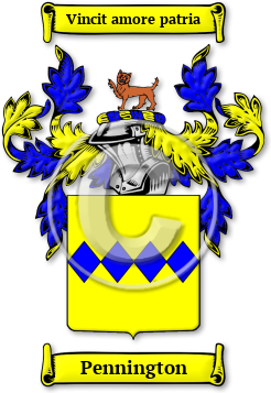 Pennington Family Crest Download (jpg) Legacy Series - 150 DPI