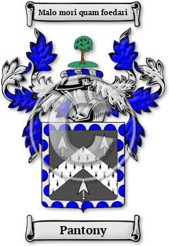 Pantony Family Crest Download (jpg) Legacy Series - 150 DPI