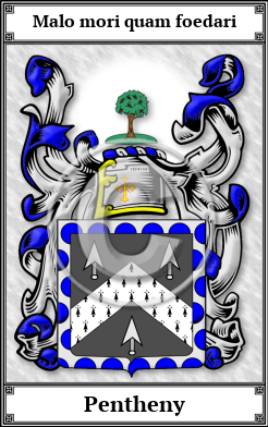 Pentheny Family Crest Download (JPG)  Book Plated - 150 DPI