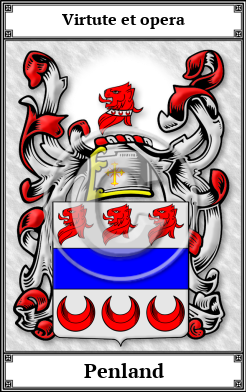 Penland Family Crest Download (JPG)  Book Plated - 150 DPI