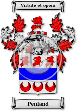 Penland Family Crest Download (jpg) Legacy Series - 150 DPI