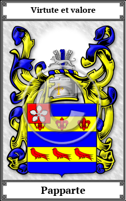 Papparte Family Crest Download (JPG)  Book Plated - 150 DPI