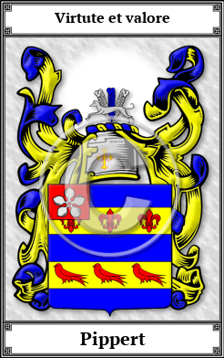 Pippert Family Crest Download (JPG) Book Plated - 300 DPI