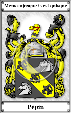 Pépin Family Crest Download (JPG) Book Plated - 600 DPI