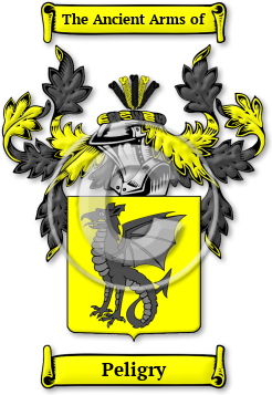 Peligry Family Crest Download (jpg) Legacy Series - 150 DPI