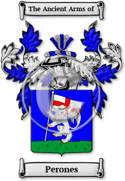 Perones Family Crest Download (jpg) Legacy Series - 150 DPI