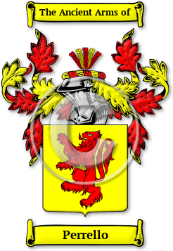 Perrello Family Crest Download (jpg) Legacy Series - 150 DPI
