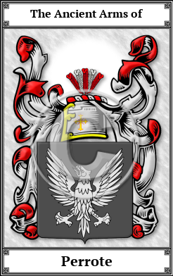 Perrote Family Crest Download (JPG) Book Plated - 600 DPI