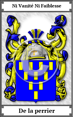 De la perrier Family Crest Download (JPG) Book Plated - 150 DPI