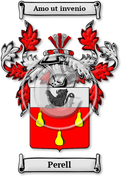 Perell Family Crest Download (jpg) Legacy Series - 150 DPI