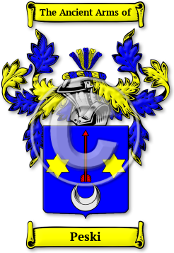 Peski Family Crest Download (jpg) Legacy Series - 150 DPI