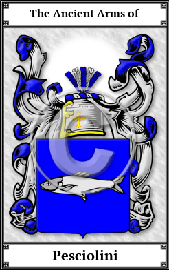 Pesciolini Family Crest Download (JPG) Book Plated - 600 DPI