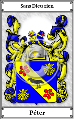 Péter Family Crest Download (JPG)  Book Plated - 150 DPI