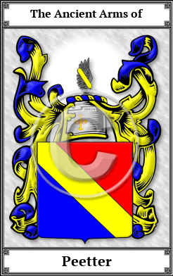 Peetter Family Crest Download (JPG)  Book Plated - 150 DPI