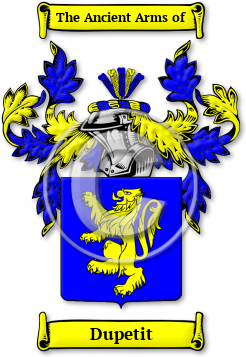 Dupetit Family Crest Download (jpg) Legacy Series - 150 DPI