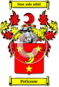 Peticrow Family Crest Download (jpg) Legacy Series - 150 DPI