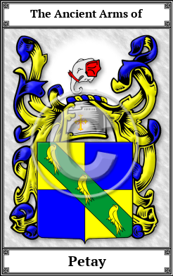 Petay Family Crest Download (JPG) Book Plated - 600 DPI