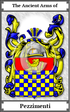 Pezzimenti Family Crest Download (JPG) Book Plated - 600 DPI