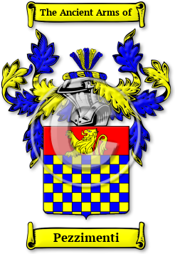 Pezzimenti Family Crest Download (JPG) Legacy Series - 600 DPI
