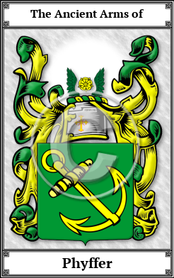 Phyffer Family Crest Download (JPG) Book Plated - 600 DPI