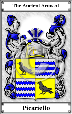 Picariello Family Crest Download (JPG)  Book Plated - 150 DPI