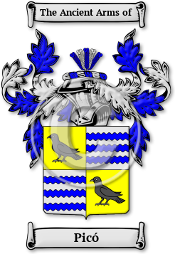 Picó Family Crest Download (jpg) Legacy Series - 150 DPI