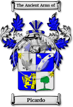 Picardo Family Crest Download (jpg) Legacy Series - 150 DPI