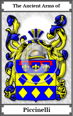 Piccinelli Family Crest Download (JPG)  Book Plated - 150 DPI