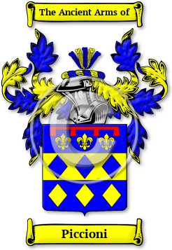Piccioni Family Crest Download (jpg) Legacy Series - 150 DPI