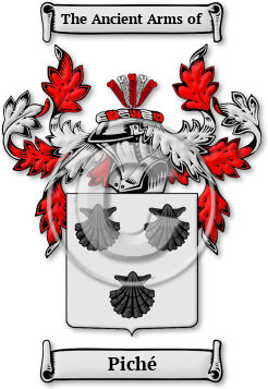 Piché Family Crest Download (jpg) Legacy Series - 150 DPI