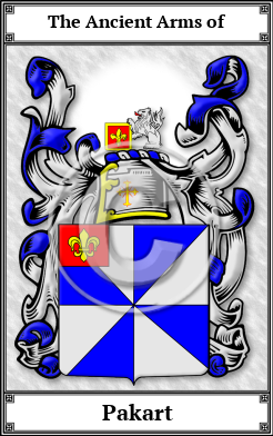 Pakart Family Crest Download (JPG)  Book Plated - 150 DPI