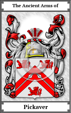 Pickaver Family Crest Download (JPG) Book Plated - 600 DPI