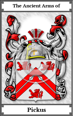 Pickus Family Crest Download (JPG) Book Plated - 600 DPI