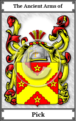 Pick Family Crest Download (JPG) Book Plated - 600 DPI