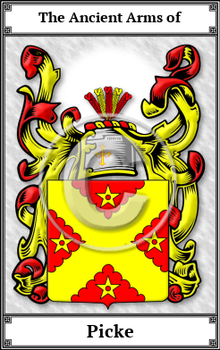 Picke Family Crest Download (JPG)  Book Plated - 150 DPI