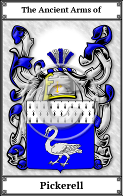 Pickerell Family Crest Download (JPG)  Book Plated - 150 DPI