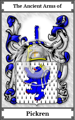 Pickren Family Crest Download (JPG)  Book Plated - 150 DPI
