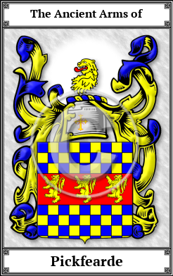 Pickfearde Family Crest Download (JPG)  Book Plated - 150 DPI