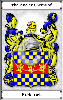 Pickfork Family Crest Download (JPG)  Book Plated - 150 DPI