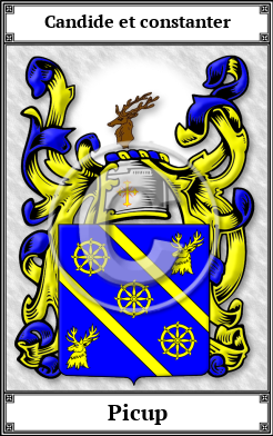 Picup Family Crest Download (JPG)  Book Plated - 150 DPI