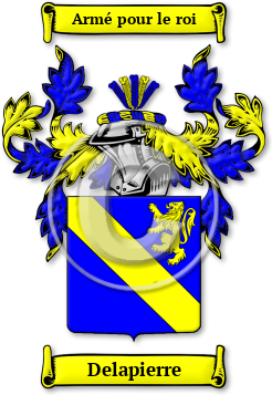Delapierre Family Crest Download (jpg) Legacy Series - 150 DPI