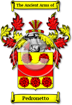Pedronetto Family Crest Download (jpg) Legacy Series - 150 DPI